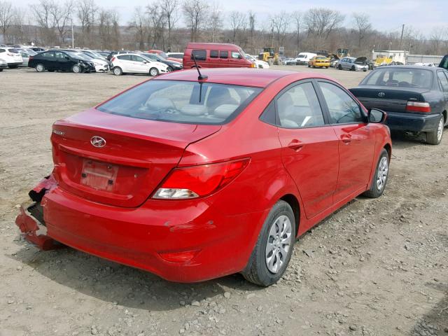 KMHCT4AE2GU128597 - 2016 HYUNDAI ACCENT SE RED photo 4