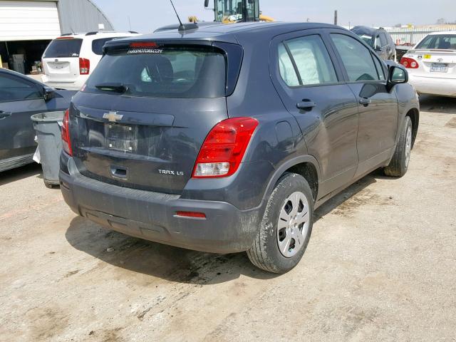 3GNCJKSB2GL184933 - 2016 CHEVROLET TRAX LS BLACK photo 4