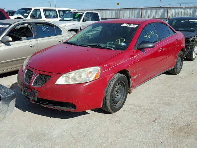 1G2ZF58B574205801 - 2007 PONTIAC G6/VALUE L RED photo 2