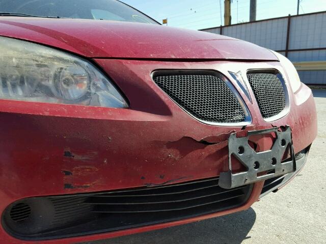 1G2ZF58B574205801 - 2007 PONTIAC G6/VALUE L RED photo 9