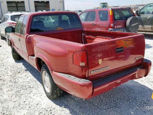 1GTCS19WX28235076 - 2002 GMC SONOMA RED photo 3