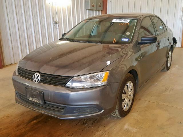 3VW2K7AJ5EM214129 - 2014 VOLKSWAGEN JETTA BASE GRAY photo 2