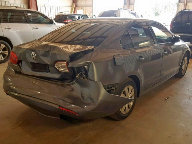3VW2K7AJ5EM214129 - 2014 VOLKSWAGEN JETTA BASE GRAY photo 4