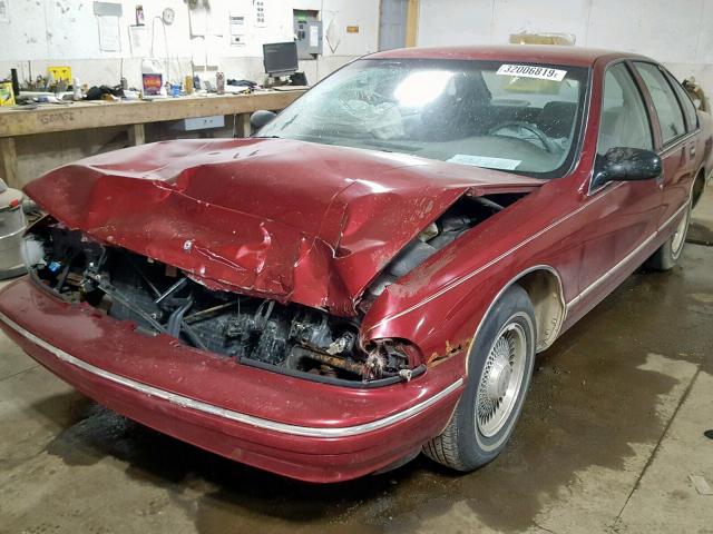 1G1BL52W1TR187675 - 1996 CHEVROLET CAPRICE CL BURGUNDY photo 2