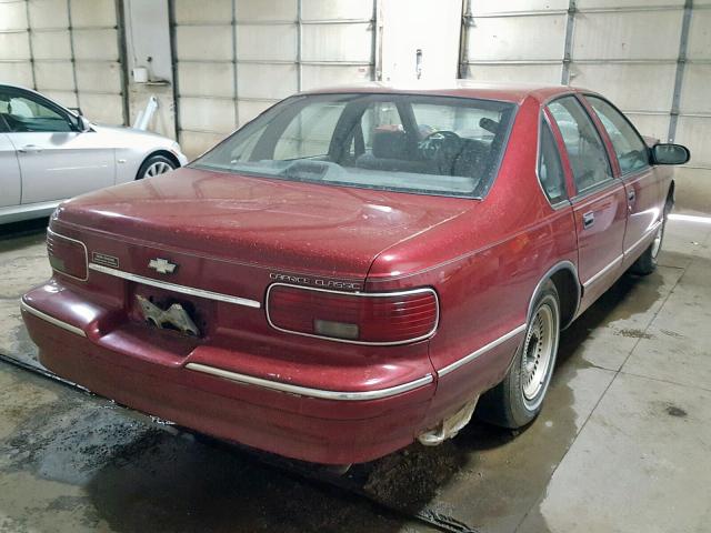 1G1BL52W1TR187675 - 1996 CHEVROLET CAPRICE CL BURGUNDY photo 4