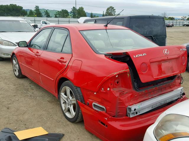 JTHBD192220035583 - 2002 LEXUS IS 300 RED photo 3