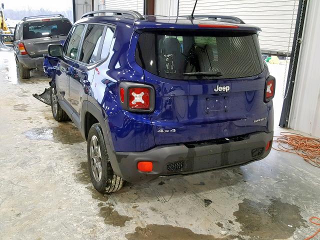 ZACCJBAT8GPD89327 - 2016 JEEP RENEGADE S 蓝色 照片 3