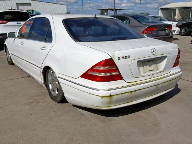 WDBNG75J0YA066581 - 2000 MERCEDES-BENZ S 500 WHITE photo 3