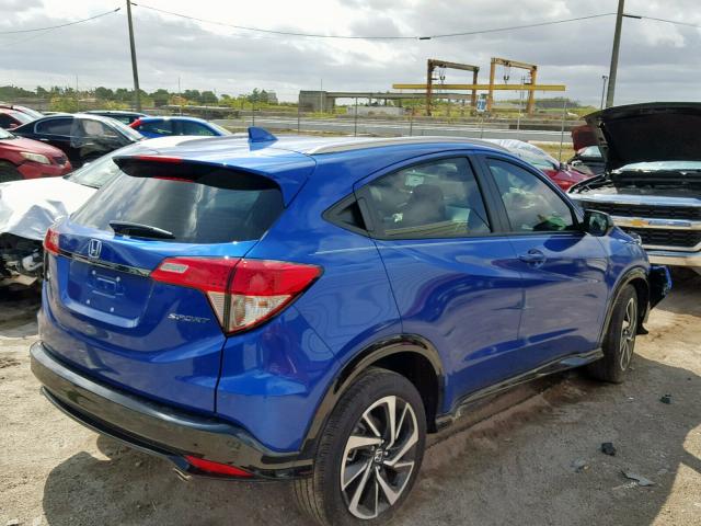 3CZRU5H11KM702585 - 2019 HONDA HR-V SPORT BLUE photo 4