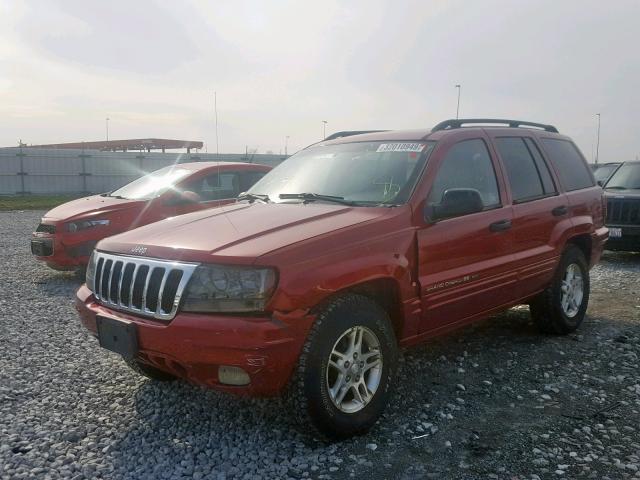 1J8GW48N42C249982 - 2002 JEEP GRAND CHER RED photo 2