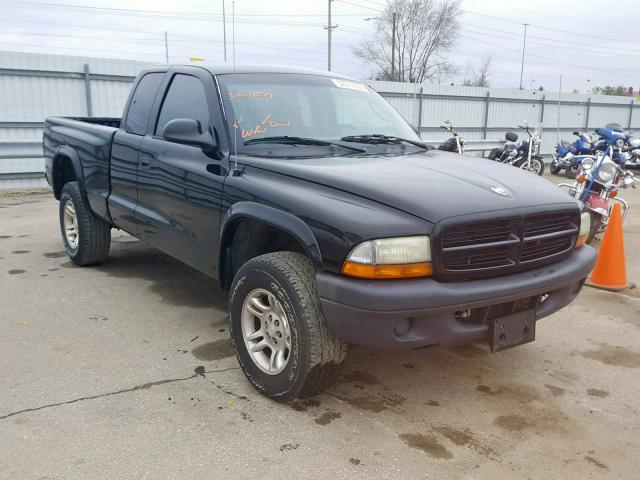 1D7HG12X23S134425 - 2003 DODGE DAKOTA SXT BLACK photo 1