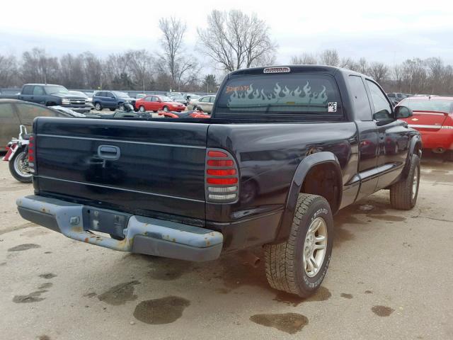 1D7HG12X23S134425 - 2003 DODGE DAKOTA SXT BLACK photo 4