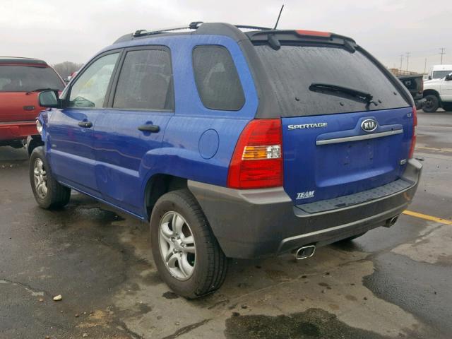 KNDJE723377439619 - 2007 KIA SPORTAGE E BLUE photo 3