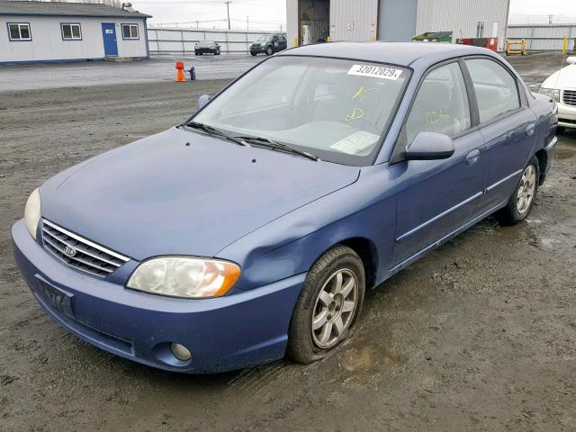 KNAFB121635254705 - 2003 KIA SPECTRA BA BLUE photo 2