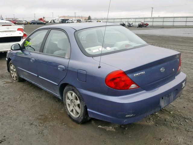 KNAFB121635254705 - 2003 KIA SPECTRA BA BLUE photo 3