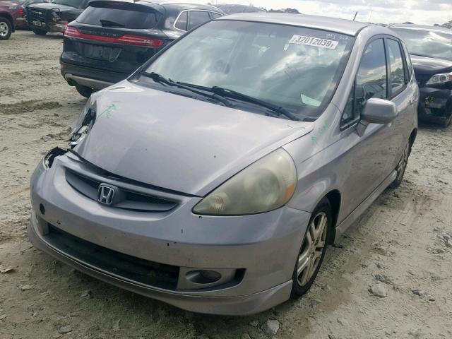 JHMGD38627S018932 - 2007 HONDA FIT S GRAY photo 2