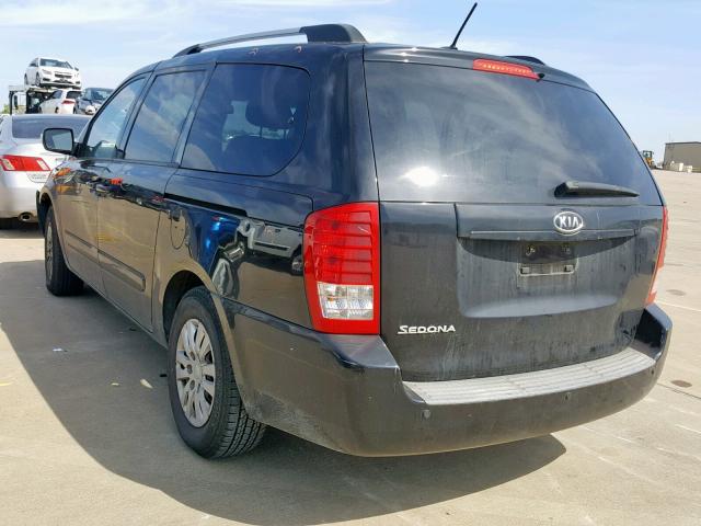 KNDMG4C72B6375191 - 2011 KIA SEDONA LX BLACK photo 3