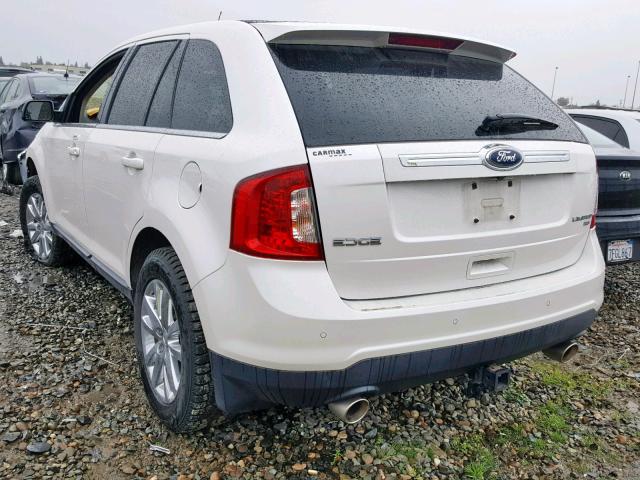 2FMDK4KC6BBB48449 - 2011 FORD EDGE LIMIT WHITE photo 3