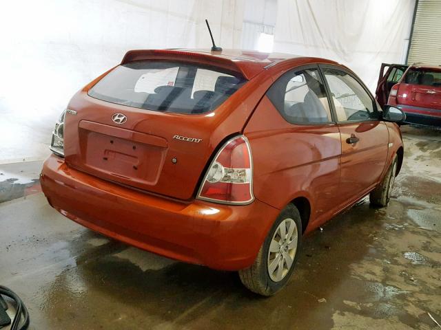 KMHCM36C09U133668 - 2009 HYUNDAI ACCENT GS RED photo 4