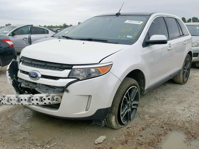 2FMDK3JC5EBB34963 - 2014 FORD EDGE SEL WHITE photo 2