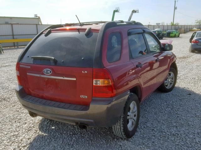 KNDJF723887454146 - 2008 KIA SPORTAGE E RED photo 4