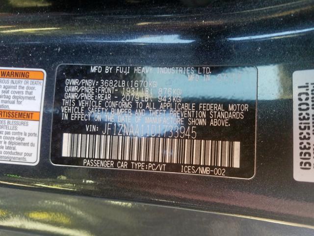 JF1ZNAA11D1733945 - 2013 TOYOTA SCION FR-S  photo 10