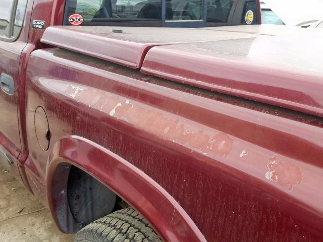 1B7GG2AN21S145661 - 2001 DODGE DAKOTA QUA BURGUNDY photo 9