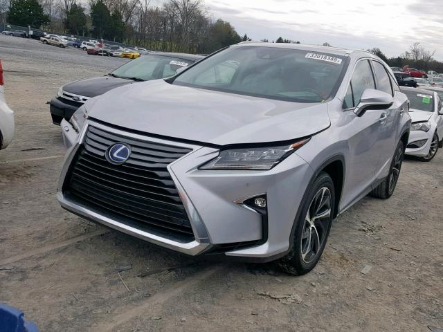 2T2ZFMCA3GC001270 - 2016 LEXUS RX 450H SILVER photo 2