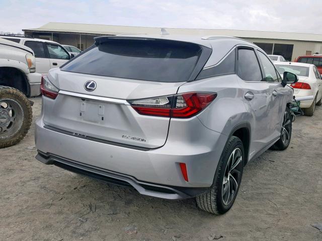 2T2ZFMCA3GC001270 - 2016 LEXUS RX 450H SILVER photo 4