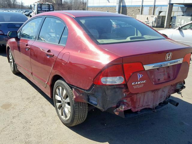 2HGFA1F91BH536457 - 2011 HONDA CIVIC EXL BURGUNDY photo 3