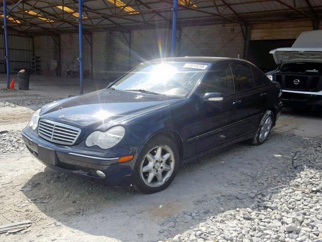 WDBRF61J33A420980 - 2003 MERCEDES-BENZ C 240 BLUE photo 2