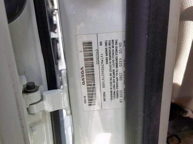 YV1MW390662161688 - 2006 VOLVO V50 2.4I WHITE photo 10