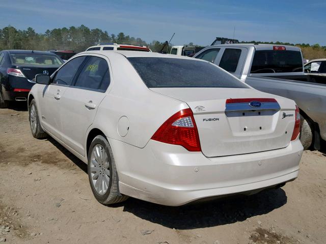 3FADP0L39AR133205 - 2010 FORD FUSION HYB WHITE photo 3