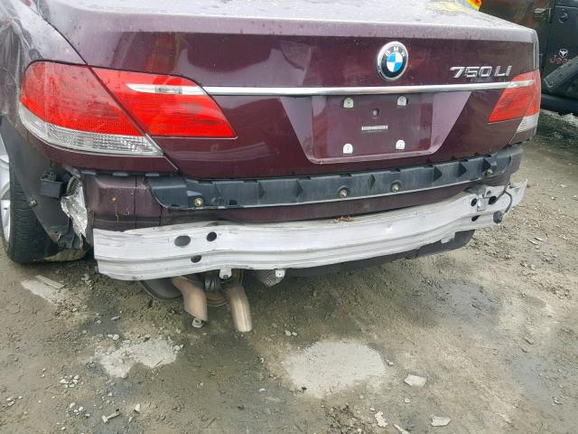 WBAHN83597DT71054 - 2007 BMW 750 BURGUNDY photo 9