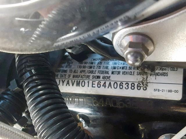 JYAVM01E64A063866 - 2004 YAMAHA XVS65 BASE BLACK photo 10