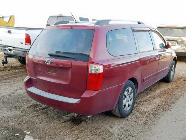 KNDMG4C33A6326321 - 2010 KIA SEDONA LX BURGUNDY photo 4