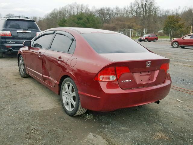 2HGFA16537H507854 - 2007 HONDA CIVIC LX MAROON photo 3