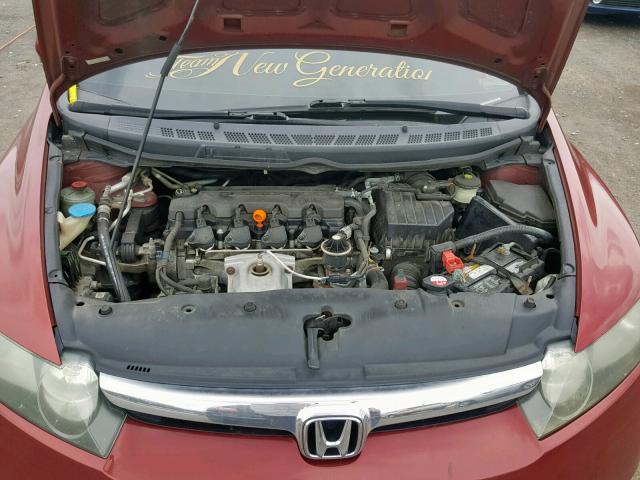 2HGFA16537H507854 - 2007 HONDA CIVIC LX MAROON photo 7