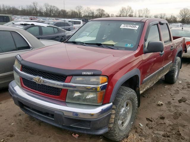 1GCDT136458229112 - 2005 CHEVROLET COLORADO MAROON photo 2