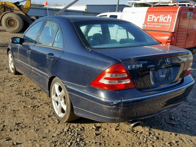 WDBRF40J24F543437 - 2004 MERCEDES-BENZ C 230K SPO BLUE photo 3