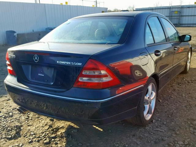 WDBRF40J24F543437 - 2004 MERCEDES-BENZ C 230K SPO BLUE photo 4