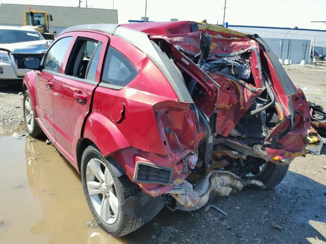 1B3CB3HA8AD566800 - 2010 DODGE CALIBER MA RED photo 3