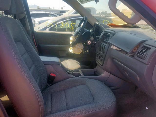 1FMZU62K03ZA39454 - 2003 FORD EXPLORER X RED photo 5