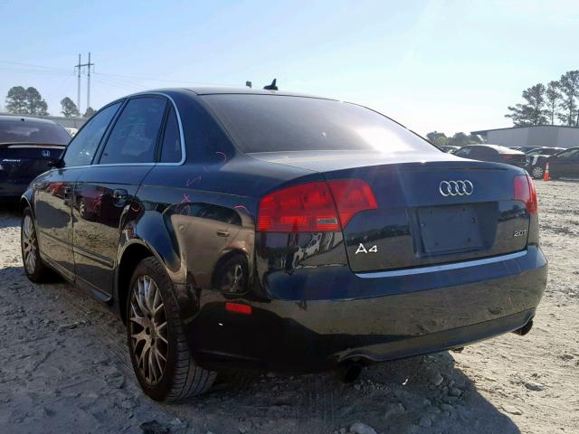 WAUAF78E78A136933 - 2008 AUDI A4 2.0T BLACK photo 3