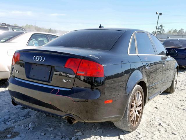 WAUAF78E78A136933 - 2008 AUDI A4 2.0T BLACK photo 4