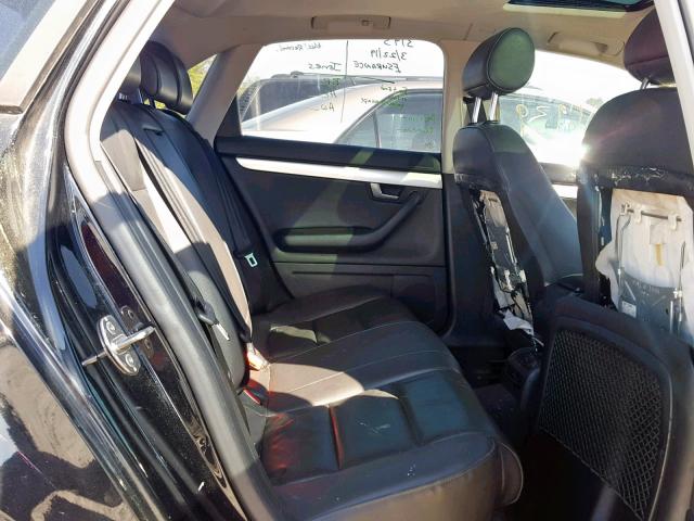 WAUAF78E78A136933 - 2008 AUDI A4 2.0T BLACK photo 6