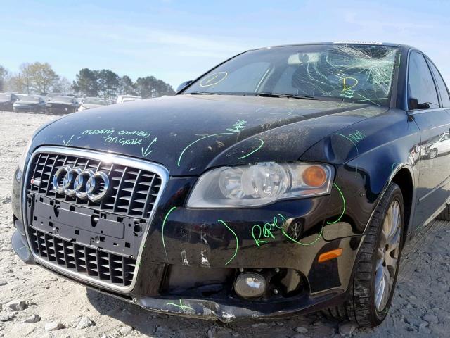 WAUAF78E78A136933 - 2008 AUDI A4 2.0T BLACK photo 9