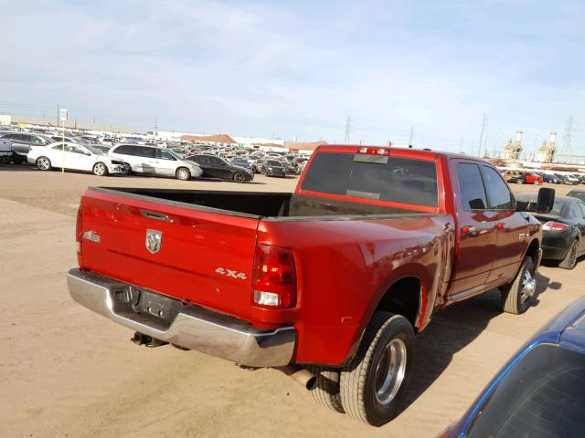 3D73Y4CL6AG139720 - 2010 DODGE RAM 3500 RED photo 4