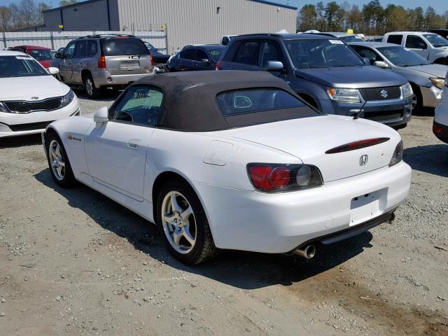 JHMAP11443T000253 - 2003 HONDA S2000 WHITE photo 3