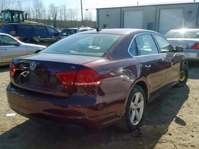 1VWBP7A30DC113194 - 2013 VOLKSWAGEN PASSAT SE RED photo 4